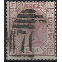 1877 SG141 2 1/2d Rosy-Mauve Plate 7 Good/Fine Used Check Letters "IF".