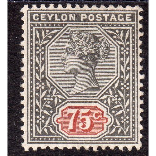 Ceylon Sg262 75c Black & Red-Brown m/mint (G170)