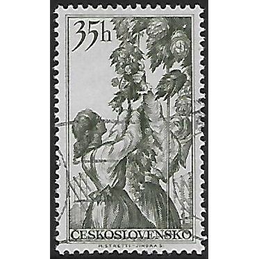 Mi 985: 35 h. Russian green 'Wealth of Our Country': Hop Pickers.
