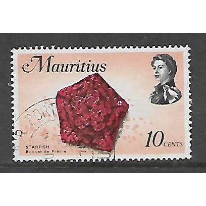 MAURITIUS 1969 MARINE LIFE 10c STAR FISH BLACK & FLESH SG386 FINE USED
