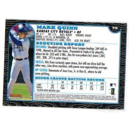 1999 Bowman Chrome Mark Quinn Rookie Card - Card # 79