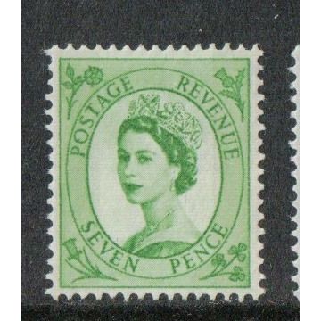 Gt Britain SG617a 1960-67 QEII 7d Wilding Green UMM Mint Stamp MNH 2 phos