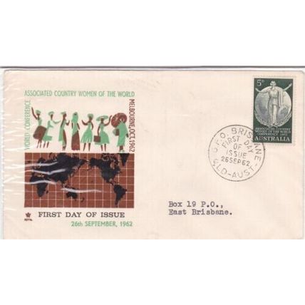 Australia 1962 Country Women of the World FDC Brisbane Special cancel typed VGC
