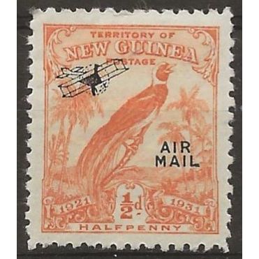 New Guinea 1931 SG163 1/2d Orange AIR Mounted Mint.