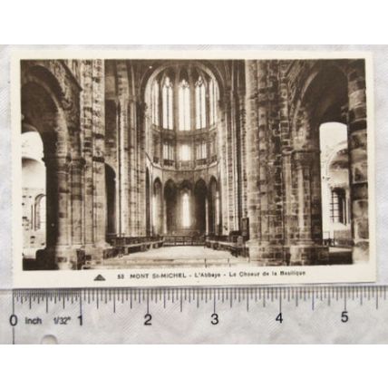 vintage postcard Mont St Michel, L'Abbaye, Le Choeur de la Basilique