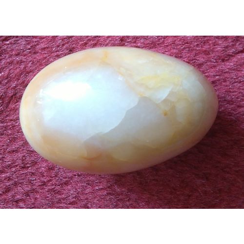 Ornament: Marble Egg: Brown With Red Circle