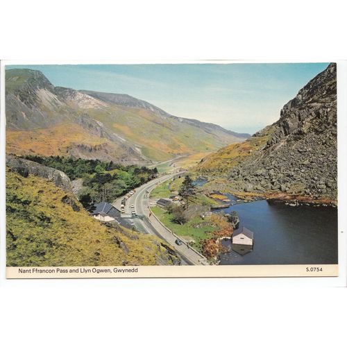 The Nant Ffrancon Pass and Llyn Ogwen Caernarfonshire Postcard 0754