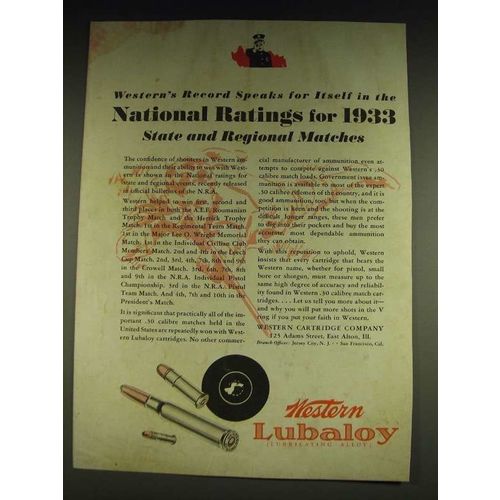 1934 Western Lubaloy Ammunition Ad - Western's record speaks for itself