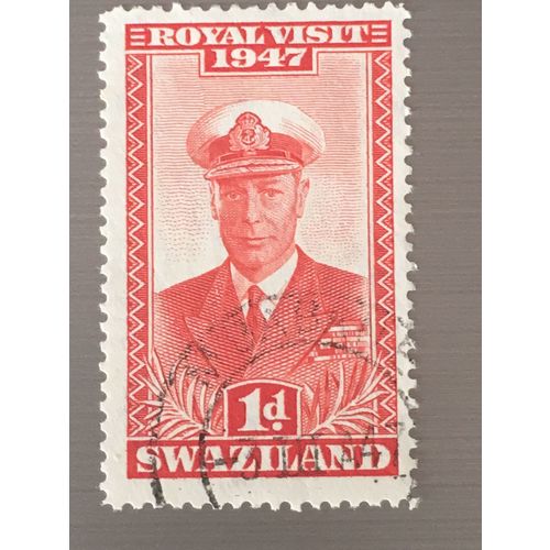 Swaziland KGVI 1947 Royal Visit 1d Carmine Used SG 42 Sc 44 postage stamp george