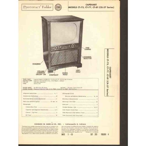 CAPEHART model CT-75 CT-77 CT-81 TV television Sams Photofact manual