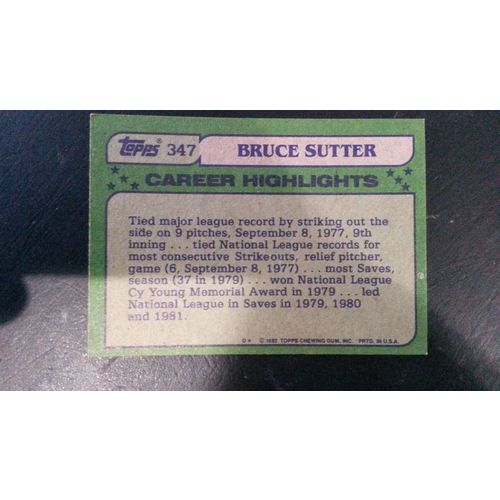 1982 Topps Card # 347 Bruce Sutter Very Good-Excellent (4) St Louis Cardinals