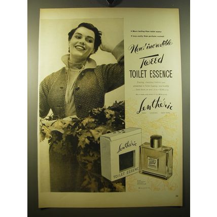 1950 Lentheric Tweed Essence Ad - New! Incredible Tweed Toilet Essence