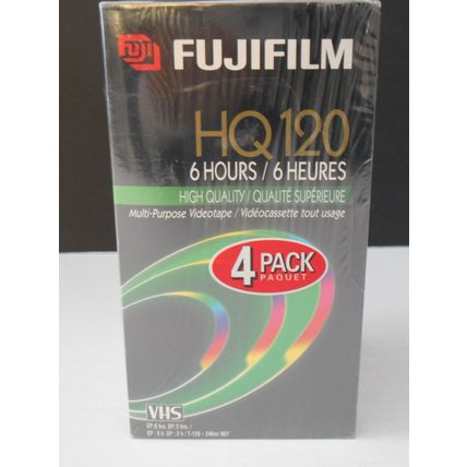 FujiFilm HQ120 6 Hour 4-PACK High Quality Videotape Sealed New