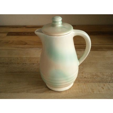 Vintage Scottish Govancroft Of Glasgow Green And Cream Hot Water Jug