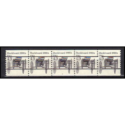 2124a 4.9c Buckboard Fine MNH Dry Gum PNC 2/5 Gap 1R X0354