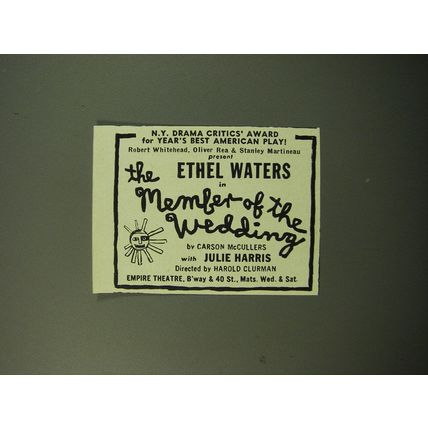 1950 The Member of the Wedding Play Advertisement