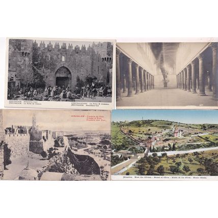 Jerusalem Citadel of Zion Damascus Gate 4x Old Postcard s