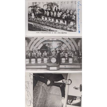 Ken Mackintosh & His Orchestra Music Hall Band Leader 3x Hand Signed Photo