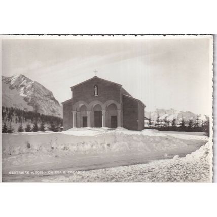 Sestriere m.2035 Chiesa S.Edoardo Italy RP postcard unused VGC