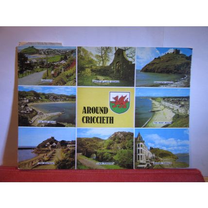 multiview, CRICCIETH, GWYNEDD, WALES ..used postcard 1986 pm =