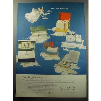 1957 Eaton's Fine Letter Papers Ad - Be an angel