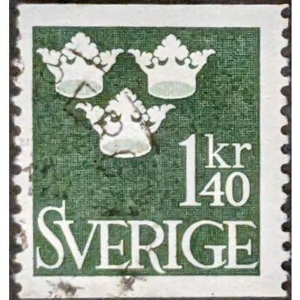 STAMP Sweden SG305 1948 1Kr40 Three Crowns Used
