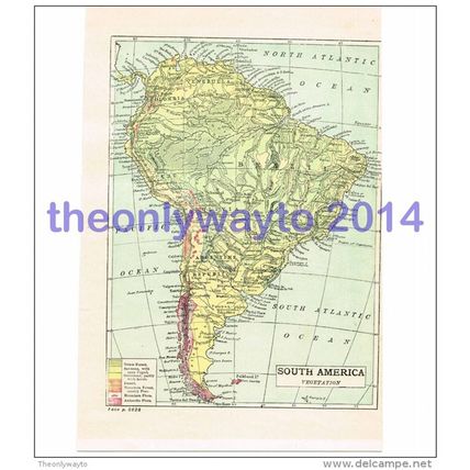 South America - Vegetation, Book Map Illustration (Print), John Bartholomew, c1