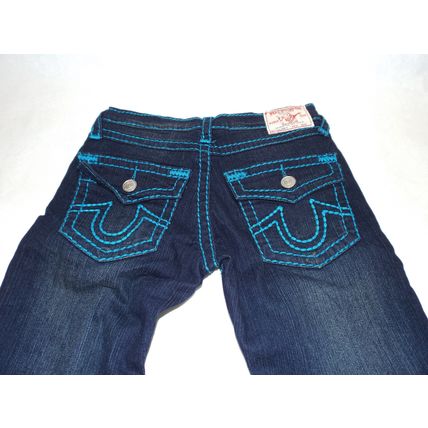 True Religion Womens 27 Dark Jeans Joey Blue Stitch Low Rise Skinny 29x33