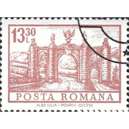 ROMANIA, Alba Iulia, City Gate, red-brown 1972, 13.30Lei
