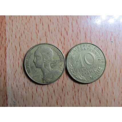 France Republic 1974 10 Centimes Coin