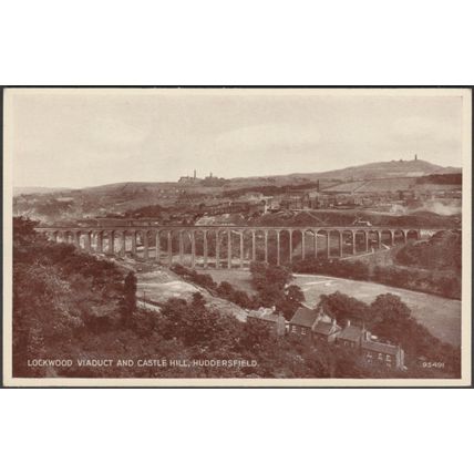 Lockwood Viaduct & Castle Hill, Huddersfield, Yorkshire, c.1925 - Valentine's PC