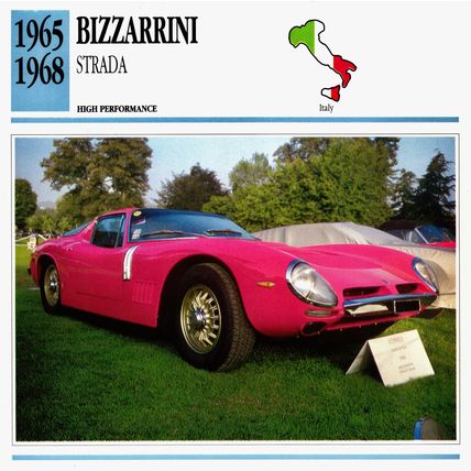 Collectors Club card. Classic Cars. Bizzarrini Strada