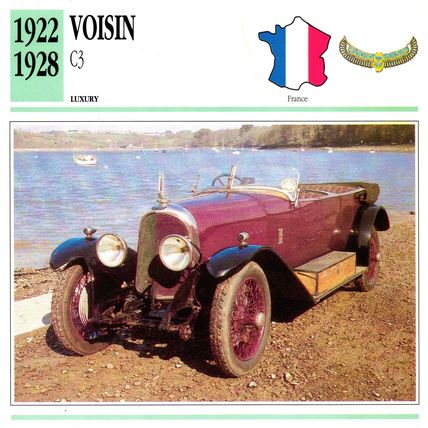 Collectors Club card. Classic Cars. Voisin C3