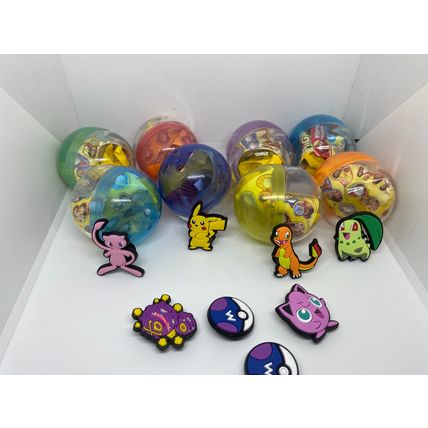 100 X Toy Filled capsules Pokemon Charms - VENDING MACHINE STOCK REFILLS 50-55mm