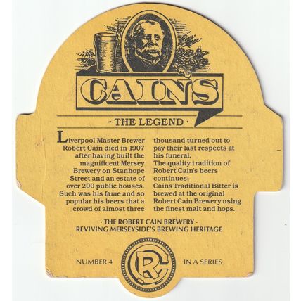 BEER MAT - CAINS BREWERY - BITTER - (Cat 001) - (1991)