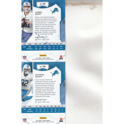 JARED GOFF & D"ANDRE SWIFT AUTOGRAPHED 2021 DETROIT LIONS ALL-PRO BACKFIELD