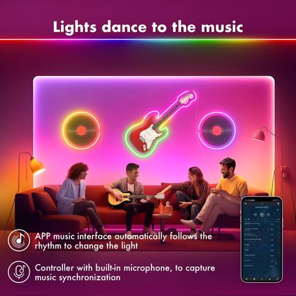 Neon Rope Lights, 10FT IC+RGB LED Strip Lights, App+Remote Control, Outdoor IP67
