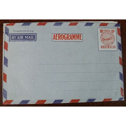 Australia 1954 Aerogramme mint 10d Air Mail letter Globe Airplane Postal Station