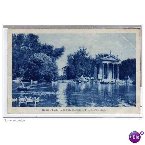 Laghetto Di Villa Umberto E Tempio D'Esculapio Roma Italy Postcard (EIT2009)
