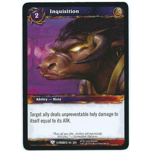 WoW Warcraft TCG War of the Elements #59 Inquisition
