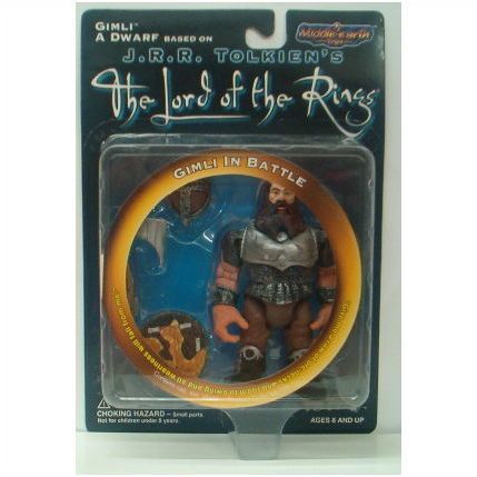 LORD OF THE RINGS ' MIDDLE EARTH ' GIMLI in BATTLE action figure
