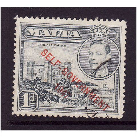 MALTA 1953 SG 236a 1d GRAY SELF GOVERNMENT FINE USED #1