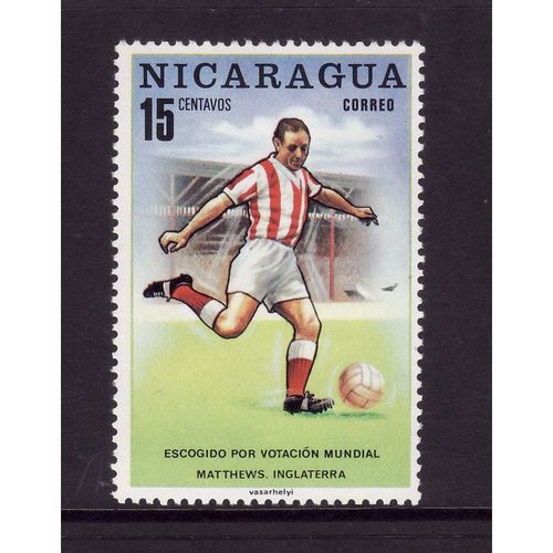 NICARAGUA 1970 WORLD FOOTBALL 15c MATTHEWS ENGLAND SG 1707 U/M MINT