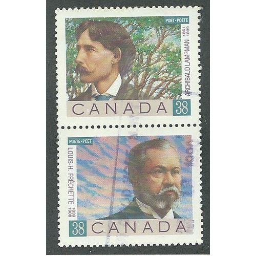 CAN 1989 SE~TE PAIR 43c 'CANADIAN POETS ' FINE USED (EBID41-634)