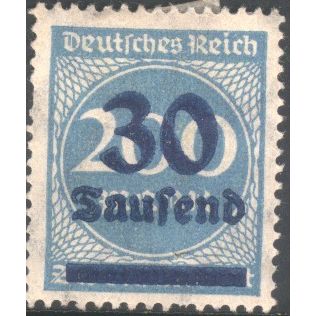 Germany 1923 - SG282 - surcharge 30T on 200m blue - Numeral - unused​ hinged