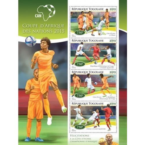 TOGO 2015 SHEET MNH AFRICA CUP OF NATIONS FOOTBALL SOCCER SPORTS FUTBOL 1