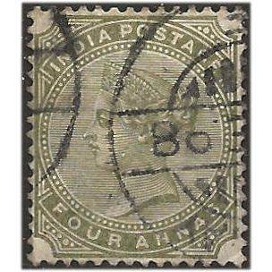 India 1865 SG64 4a Green Good+/Fine Used ... ..