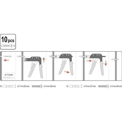 YATO molly rivet gun pliers cavity wall plasterboard molly fixing (YT-51450)