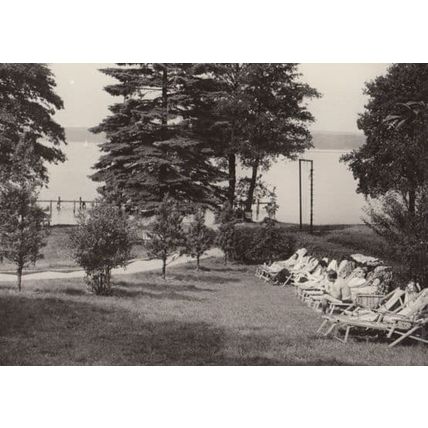 Diensdorf AM Scharmutzelsee FDGB Erholungsheim Sunbathing German RPC Postcard