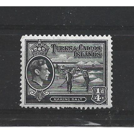 Turks&Caicos.SG194 1/4d Raking Salt (Black).Mounted Mint.Aug24z